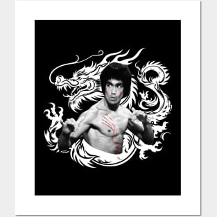 Bruce Lee in Enter The Dragon (White Version) Posters and Art